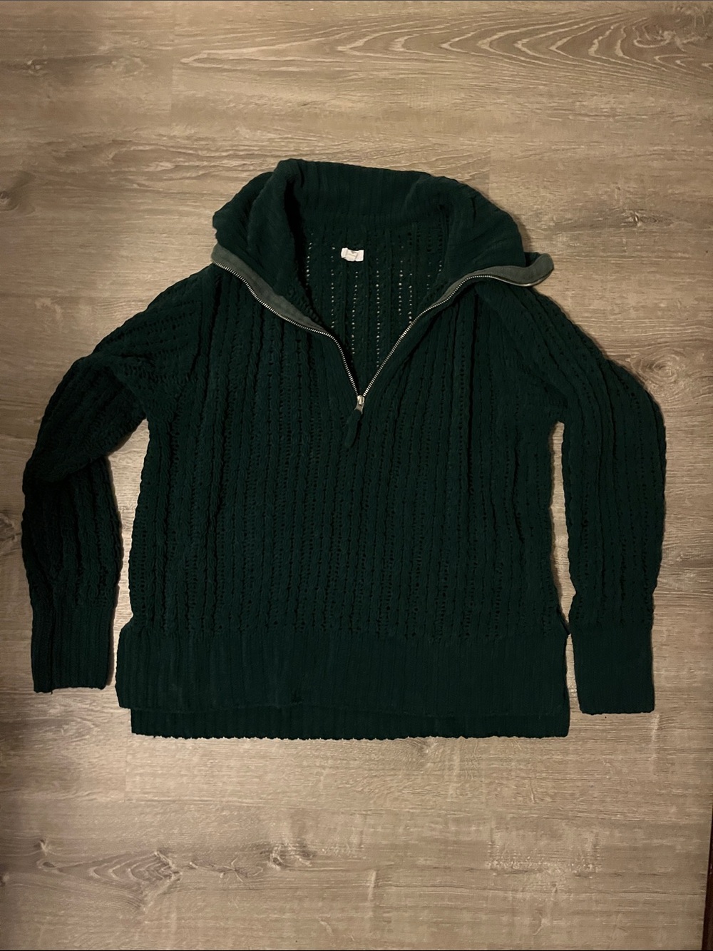 Oversized Green Zip Up Sweater